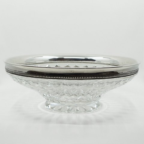 Grann & Laglye; Big crystal bowl with silver