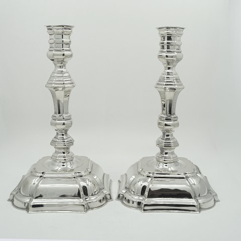 Hans Jensen; Pair of silver candlesticks