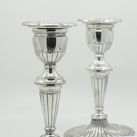 Svend Toxværd; Pair of silver candlesticks