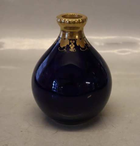 B&G 246-1080 Royal Blue vase with gold 13.5 cm  B&G Porcelain