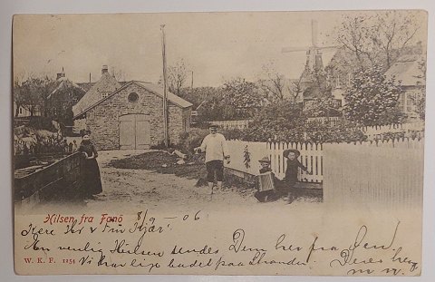 Postkort: Motiv fra Fanø i 1906