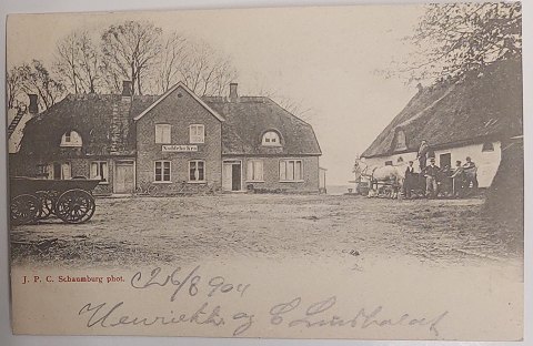 Postkort: Motiv ved Nøddebo Kro I 1904
