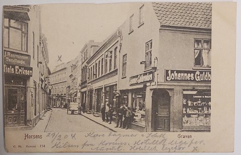 Postkort: Motiv fra Graven I Horsens 1904