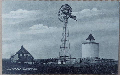 Postkort: Motiv fra Gilleleje Gasværk i 1916