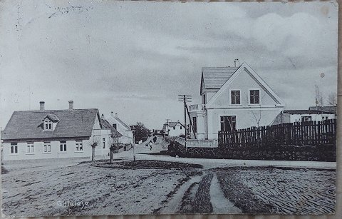 Postkort: Gademotiv fra Gilleleje i 1912