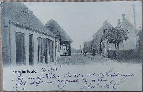Postkort: Hilsen fra Haarby i 1905