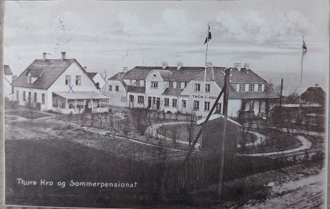 Postkort: Motiv fra Thurø Kro og sommerpensionat i 1914