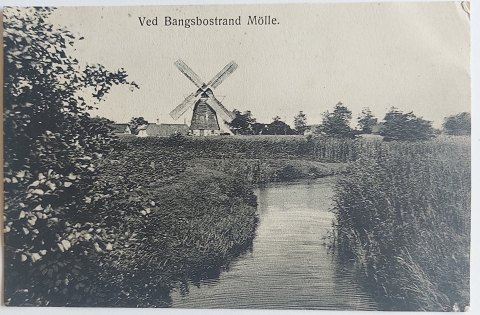 Postkort: Ved Bangsbostrand Mølle i 1912