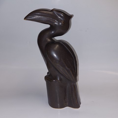 Næsehornsfugl i keramik fra Michael Andersen & Søn