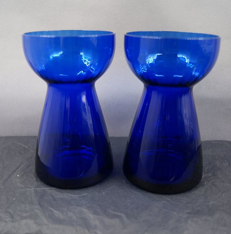 Par Hyacintglas, Zwiebelglas, Løg glas i mørkeblåt glas 13cm