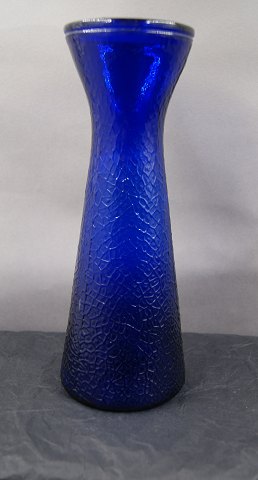 Stort Hyacintglas, Zwiebelglas, Løg glas i mørkeblåt glas med netmønster 22cm