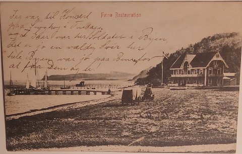 Postkort: Fænø Restauration i 1909