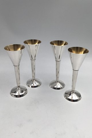 Franz Hingelberg Sterling Sølv Snapseglas Sæt (4)