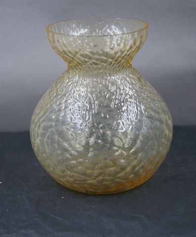 Mollige Hyazinthengläser,  Zwiebelgläser aus goldenem Glas mit Netzmuster 11cm