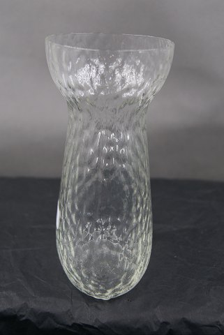 Oval Hyacinth glasses in clear glass with net pattern 14.5cm
