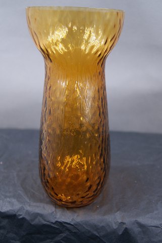 Ovalt Hyacintglas, Zwiebelglas, Løg glas i brunt glas med netmønster 14,5cm