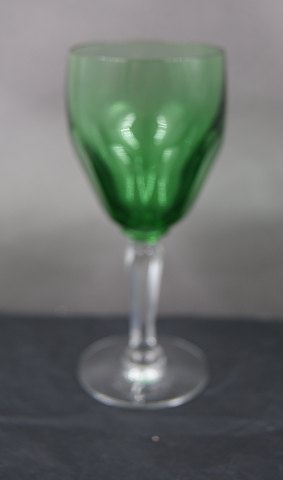 Windsor crystal glassware with faceted stem, white wine glasses dark green 
13.5cm