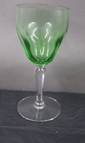 Windsor crystal glassware with faceted stem, white wine glasses light green 
13.5cm