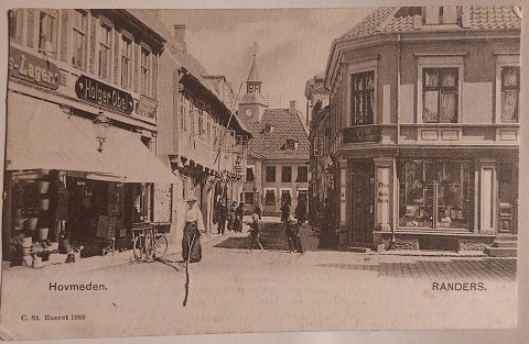 Postkort: Motiv fra Hovmeden, Randers 1907