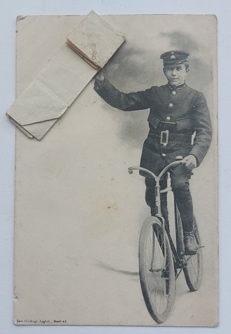 Postkort: Bud med telegram i 1904