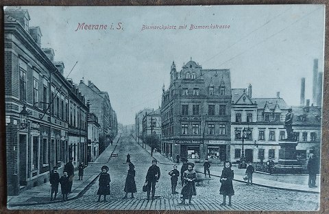 Postcard: Posing  on Bismarksstrasse, Merrane i. S. in Germany
