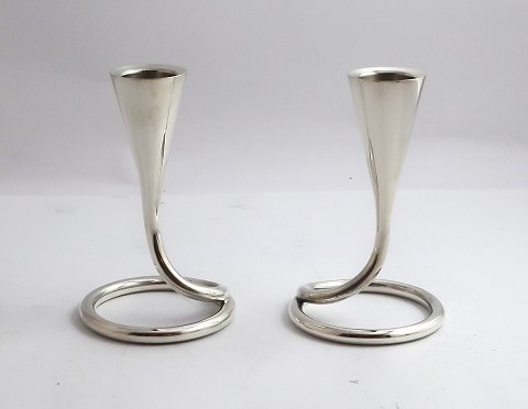 Aage Weimar. Sterling candlesticks (925). A pair. Height 10 cm
