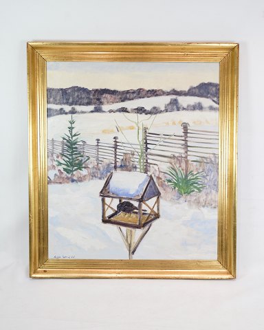 Painting - Oil painting - Snow landscape - Signed By Lars Swane - 1960s
Great condition
