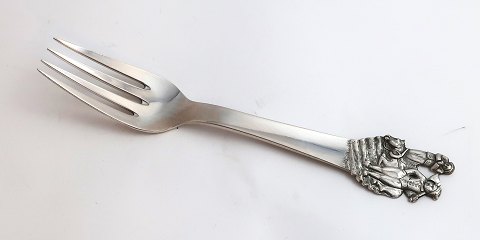 H. C. Andersen fairy tale. Child fork. Silver cutlery. Little Claus and big 
Claus. Silver (830). Length 15 cm