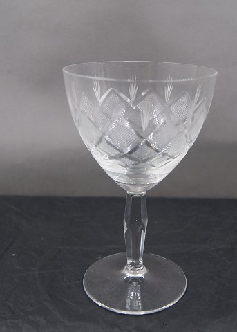 Wien Antik Gläser  mit Knopf am Stiel, von Lyngby Glas-Werk, Dänemark. Klare 
Weisswein Gläser 12cm