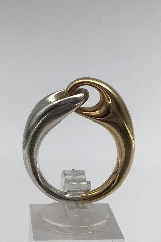 Georg Jensen Sterling Silver / 18 K Gold Ring No. 652B (Large) Reflect 
Jacqueline Rabun