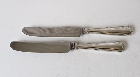 Cohr Double fluted knife in silver and steel 20.5 cm.
