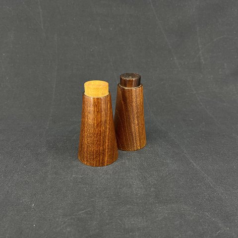A set of modern salt and pepper shakers