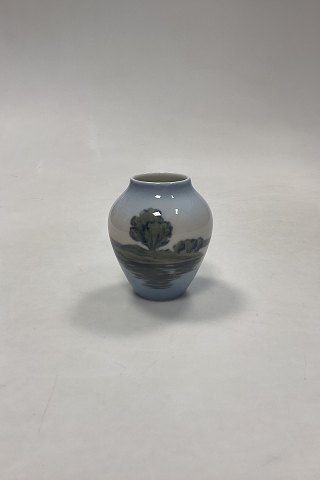 Bing and Grondahl Art Nouveau Vase with Trees and Water No. 6886/12