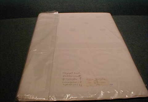 vare nr: t-GJ Damask hvid dug-nr.20