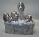 Lladro hundegruppe - fire hvalpe i en kurv 23 x 24 cm