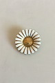 Stor Bernhard Hertz Marguerite Broche i Stering Sølv og Emalje