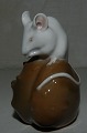 Royal Copenhagen Figure of porcelain of white mice on stone