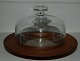 Kay Bojesen butter bowl in glass with teak dish