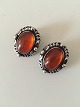 Georg Jensen Sterling Silver Annual Earclips with amber from 1995