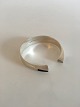 Hans Hansen Sterling Silver Bangle Bracelet No 201E with Black Ornamental Pieces