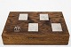 Hanne Kaufmann at Dragsted
Unique box in rosewood and posts of silver. Given as a gift to publisher Morten 
A. Korch by writer Hanne Kaufmann. Silver inlays partly illustrates Hanne 
Kaufmann covers on her books.
