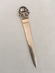 Evald Nielsen Silver Letter Opener with Viking Ornament.