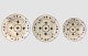 Various musselmalet; no. 166, no. 176, no. 169
Royal Copenhagen 
Diameter from left to right; 23 cm, 23.5 cm, 20 cm
Price from left to right; 350 kr, 375 kr, 350 kr
