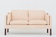 Børge Mogensen / Fredericia Furniture
BM 2212 - Reupholstered 2-seater sofa in natural leather with mahogany legs. We 
can offer upholstery of the sofa in fabric or leather of your choice.
Availability: 6-8 weeks
Renovated
