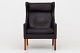 Børge Mogensen / Fredericia Furniture
BM 2204 - Reupholstered Wing-back chair in Paris Brown leather w. legs of teak. 
We can offer upholstery of the chair in fabric or leather of your choice. Please 
contact us for further information.
Availability: 6-8 weeks
Renovated

