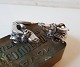 Vintage hand-welded silver bracelet with ram heads.