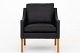 Børge Mogensen / Fredericia Furniture
BM 2207 - Reupholstered easy chair in black Pleasure leather and legs in teak. 
KLASSIK offers upholstery of the chair in fabric or leather of your choice.
Availability: 6-8 weeks
Renovated
