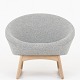 Kurt Østervig / Klassik Studio
57A - Tub chair upholstered i Hallingdal 65 color 116 on sledgebase in soaped 
oak.
Availability: 6-8 weeks
Original condition
