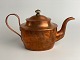 Danish 19th-century copper teapot, Empire, with wooden lid.