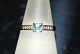 9 Carats Gold Ring with Diamonds and Aquamarine 
Size 56